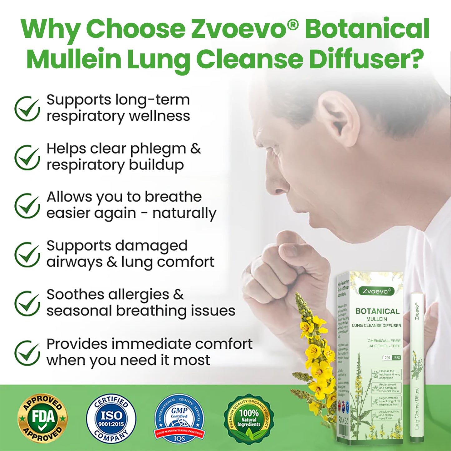 ✅UK Owned and Operated:Zvoevo® Botanical Mullein Lung Cleanse Diffuser