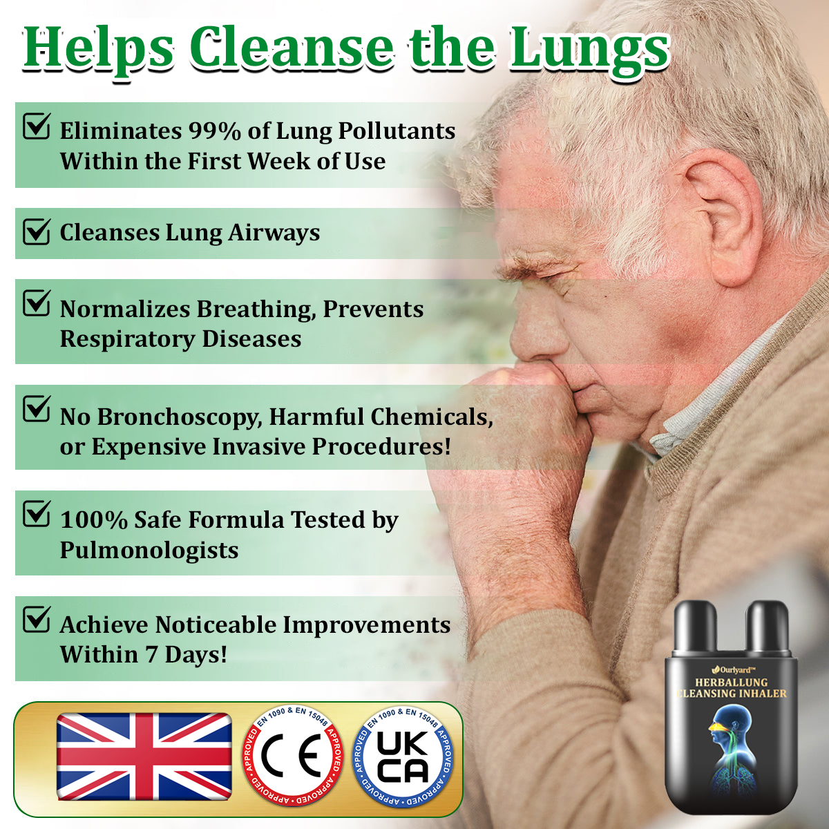 ✅Official Store:Ourlyard® Herbal Lung Cleansing Inhaler 👑(💝 Cough, wheezing, shortness of breath, sputum, stuffy nose, bronchitis, bronchitis, allergy symptoms, lung discomfort💝)